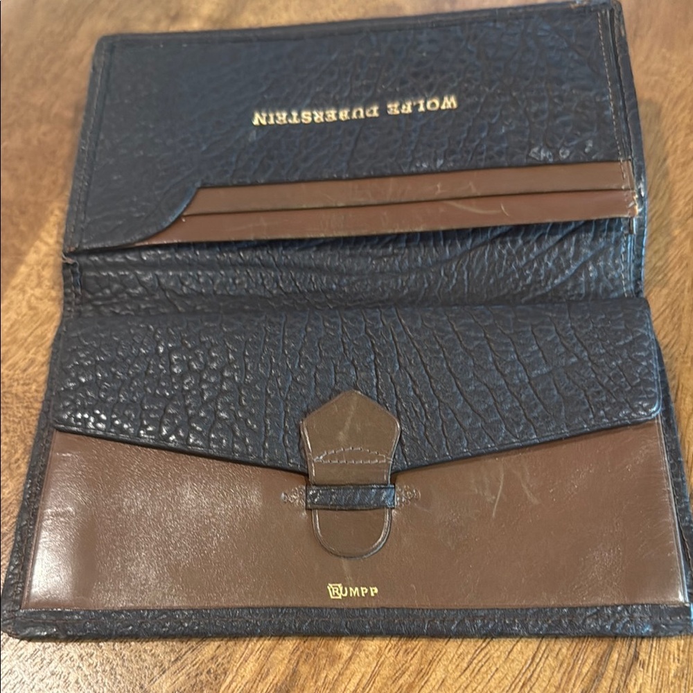 Vintage 1950's Rumpp Dark Brown Pebbled Leather Men's Wallet